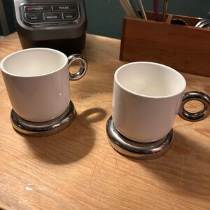 Anthro Arlo Mugs Set with Coasters